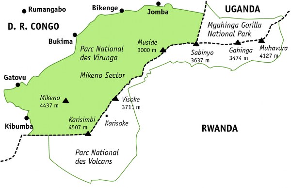 Map of Virunga National Park